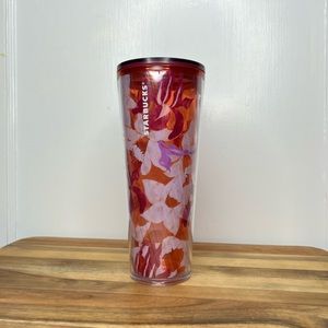 Starbucks Pink floral twist venti cold cup tumbler